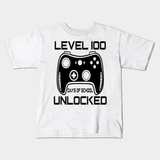 Level 100 completed 100 days of school unlocked Kids T-Shirt